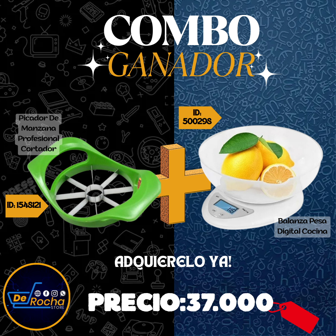 combo picador manzana+balanza diigtal pe